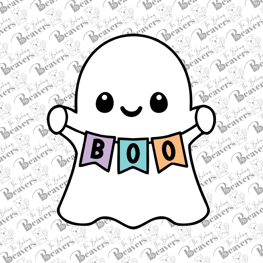 Cute Ghost With Banner Cookie Cutter - Etsy