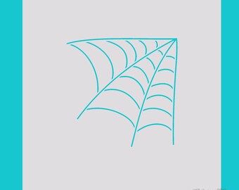 May include: A blue line drawing of a spider web on a white background. The web is drawn in a simple style with curved lines. The text "The Baking Beavers" is at the top of the image.