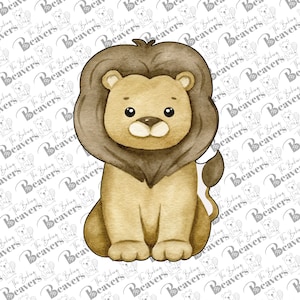 Puede incluir: Un le&oacute;n de dibujos animados marr&oacute;n y beige con una melena esponjosa sentado sobre un fondo blanco. El le&oacute;n tiene ojos grandes y redondos y una peque&ntilde;a nariz rosa.