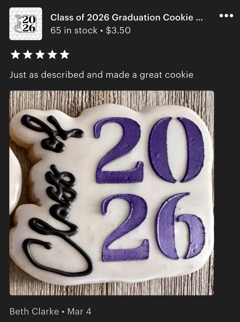 Class of 2026 Graduation Cookie Cutter (optional year stencil) image 2
