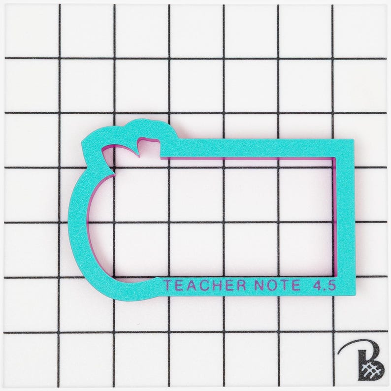 Teacher Note Plaque Cookie Cutter (with or Without 2 Part Paper Stencil ...