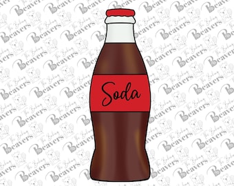 Glass Soda Bottle Cookie Cutter (recommend sizing up)