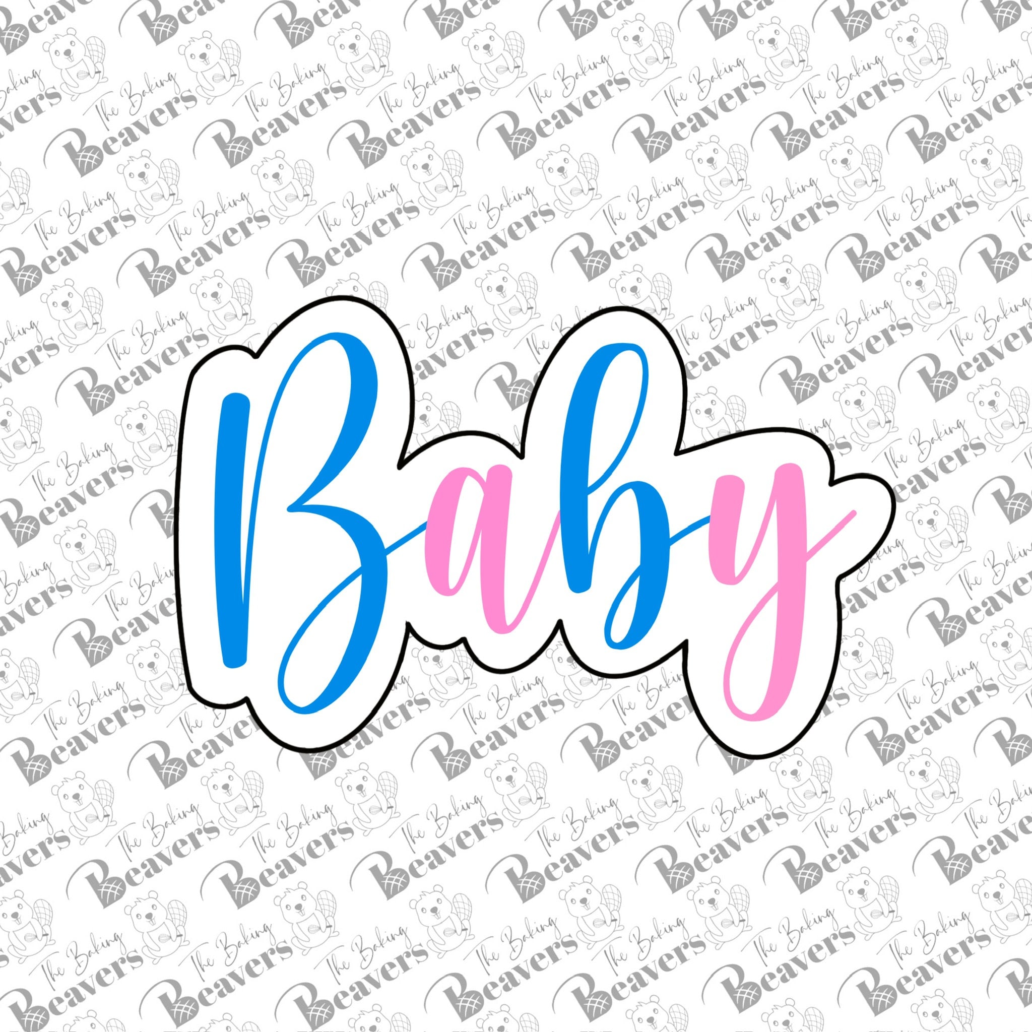 Baby Text Cookie Cutter (With or without Stencil)