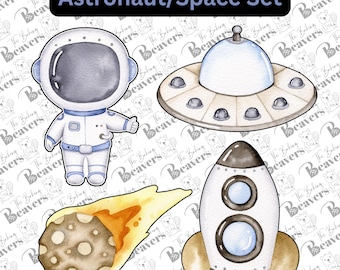 Astronaut/Space Set of 4 Cookie Cutters