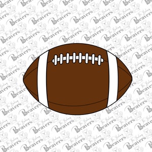 Football Cookie Cutter (With or Without Stencil of Laces and White Lines)