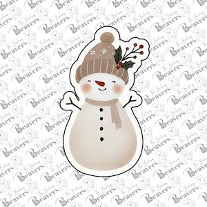 Antique Snowman with Holly in Hat Cookie Cutter