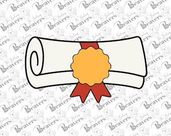 Diploma with Seal Cookie Cutter (recommend sizing up)