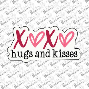 XOXO Hugs and Kisses Text Cookie Cutter (With or Without Stencil)