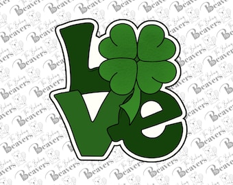 Shamrock 'Love' Text Cookie Cutter