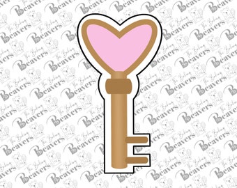 Heart Key Cookie Cutter (recommend sizing up)