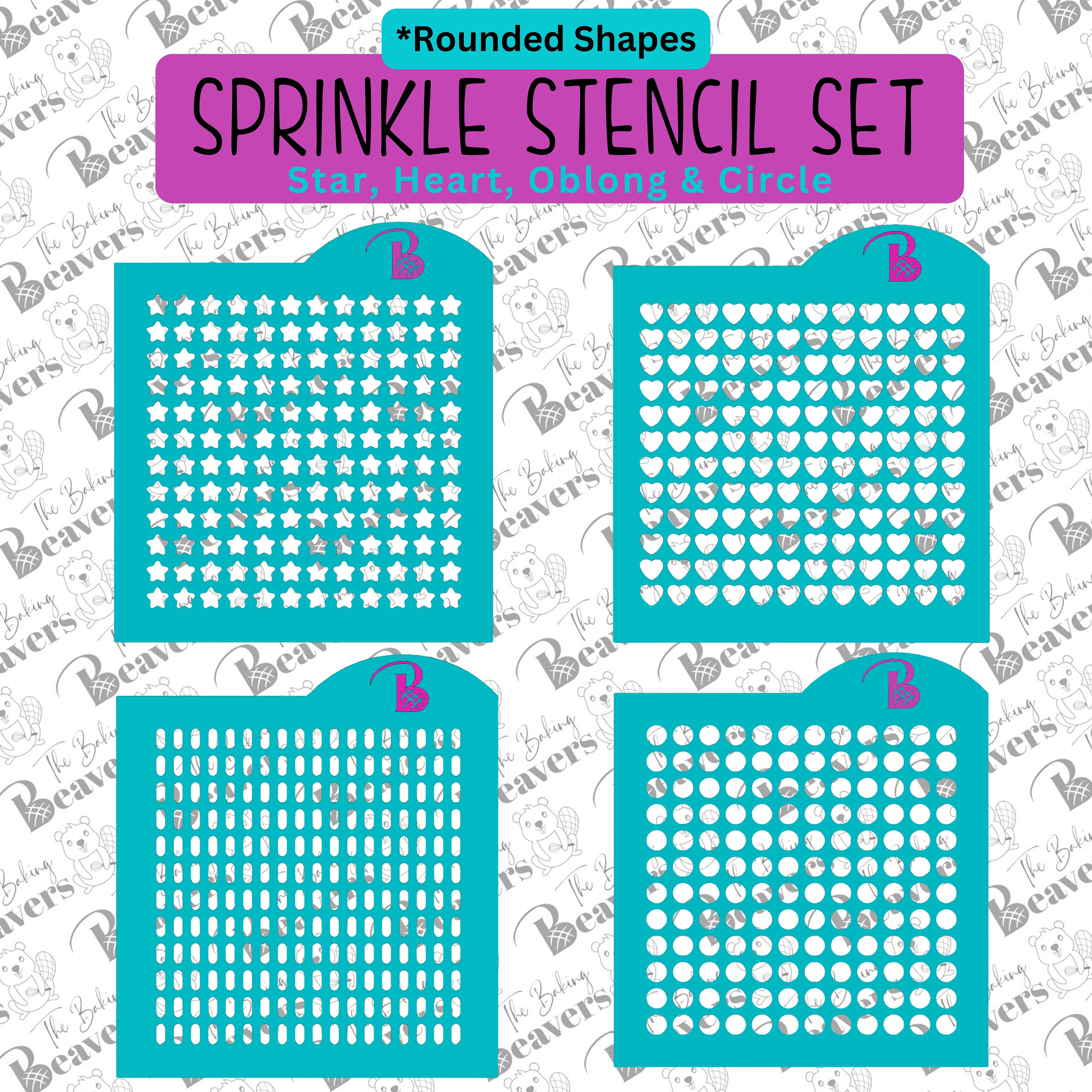 Sprayed Round Design Sprinkle Stencils Rounded Shapes Pack - Buy All 4 Rounded Shape Designs ...
