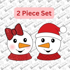 Snowman & Snowlady Face (Set of 2 or Individual) Cookie Cutter