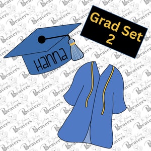 Graduation Cap & Gown Cookie Cutter Set #2 (arms connected)