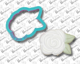 Rose and Leaves Cookie Cutter