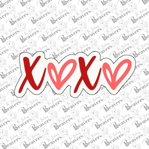 XOXO Text Cookie Cutter (With or Without Stencil)