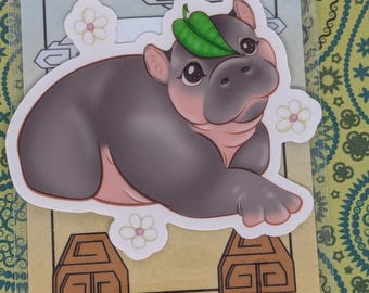 Hippo Calf Vinyl Sticker