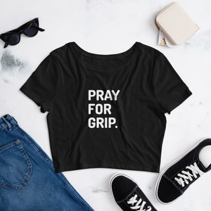 Funny Aerialist Cropped Tee | Pray for Grip | Pole Dance, Crop Top, Aerial Hoop, Aerial Lyra, Aerial Silks