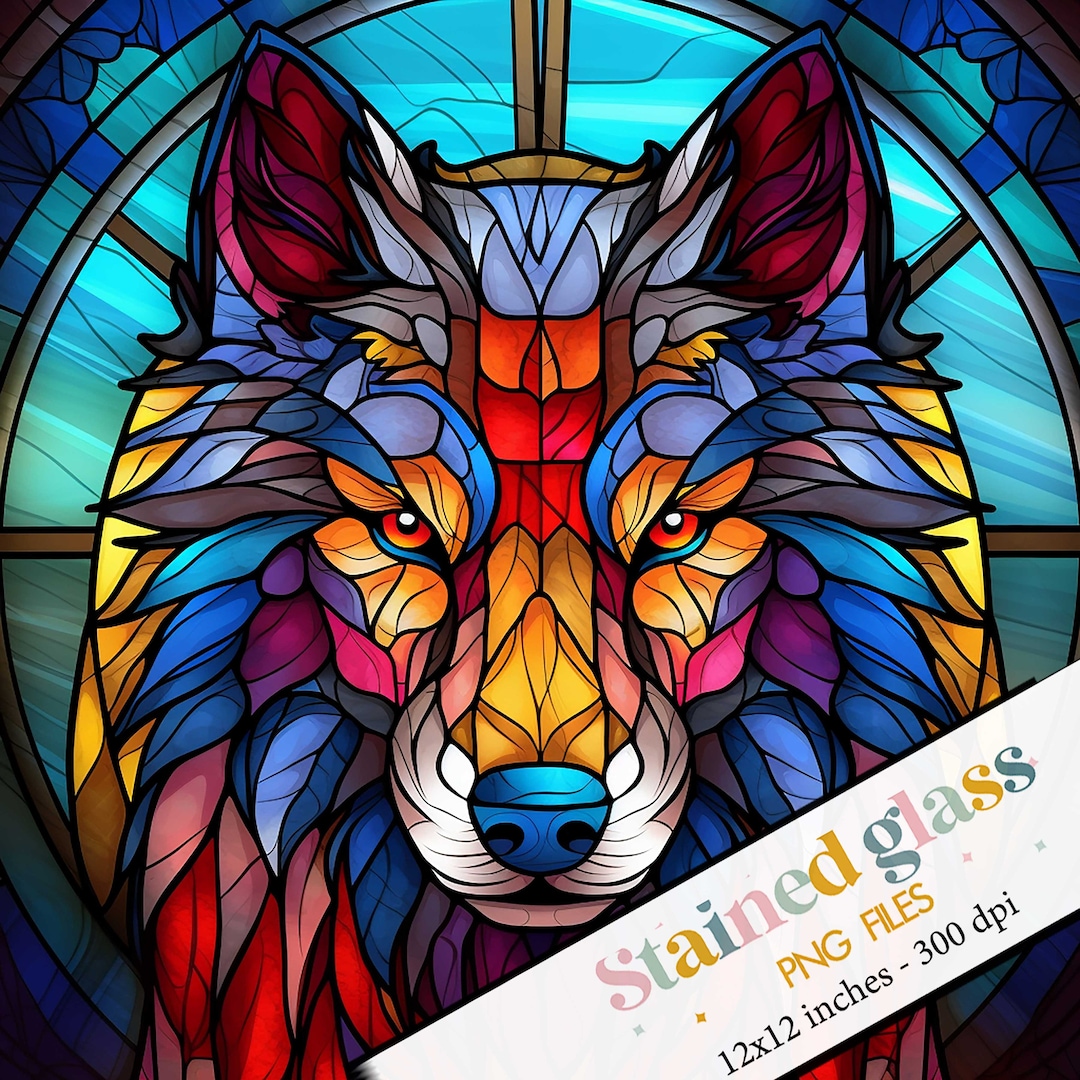 Colorful Fox Stained Glass Pattern Sublimation Stained Glass - Etsy