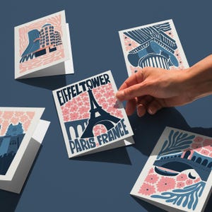 Bon Voyage Grußkarte, druckbare Reisekarte, digitaler Download, Tanzendes Haus Kartendesign, Venedig Souvenir Karte, 5 Grußkarten