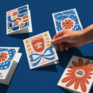 Jeu de cartes inspiré de Matisse, jeu de cartes imprimables abstraites vibrantes, cartes esthétiques bohèmes, carte postale botanique, cartes florales vierges toutes occasions