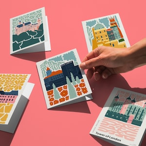 Biglietto floreale astratto e colorato, biglietti d'auguri vuoti, set di biglietti da viaggio, biglietto di buon viaggio, biglietto di buona fortuna per viaggiare, pacchetto di biglietti d'avventura