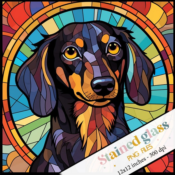 Dachshund Stained Glass Pattern Etsy