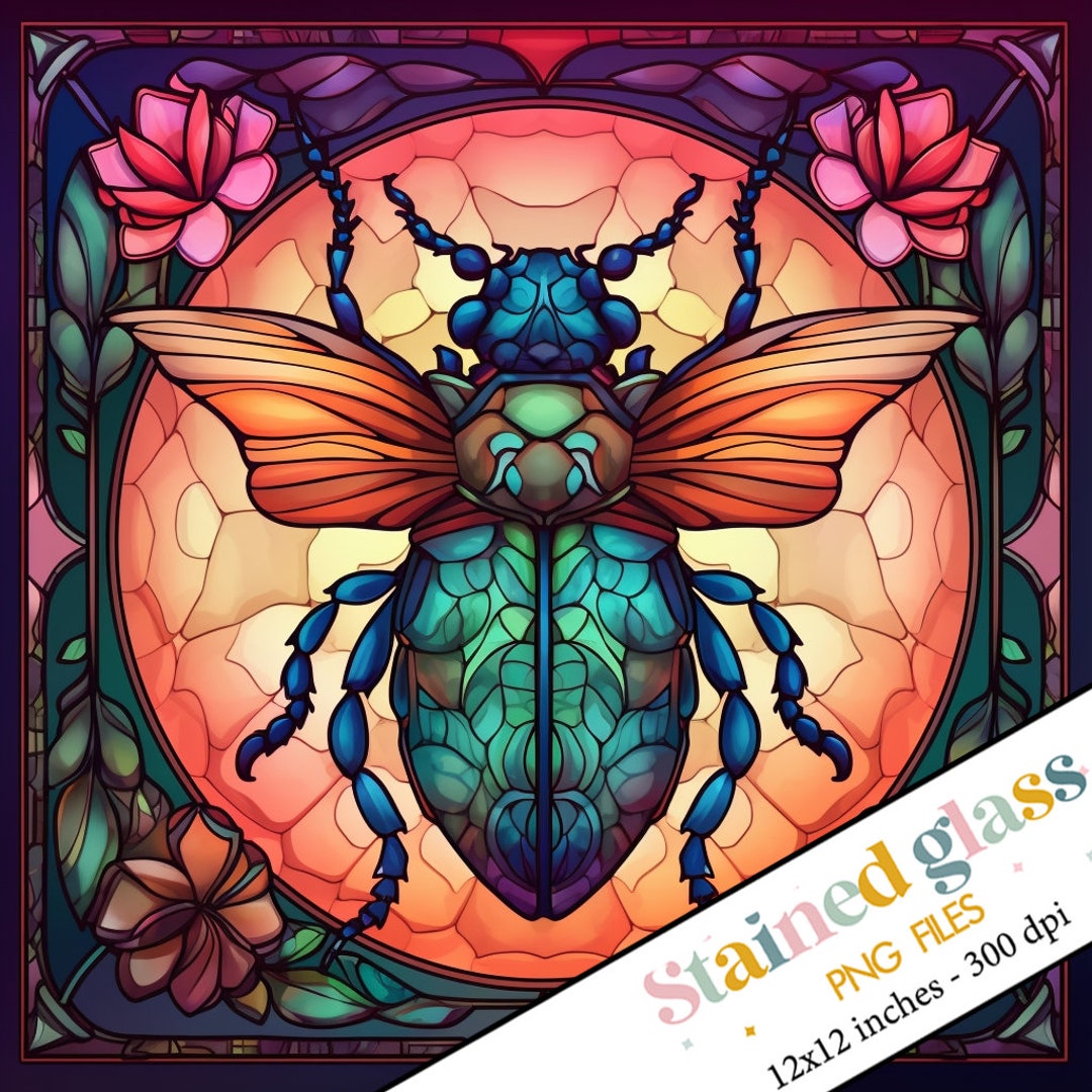 Bug Stained Glass Design, Fly Stained Glass, Faux Stained Glass ...
