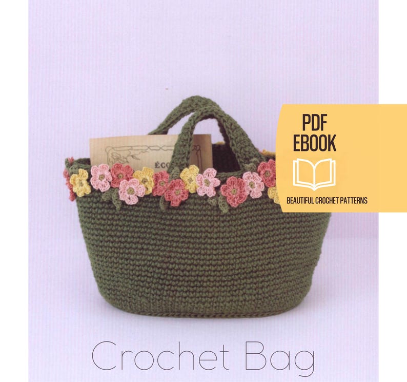 Japanese Crochet Bag Pattern Book, Stylish Tote Clutch Handbag Designs ...