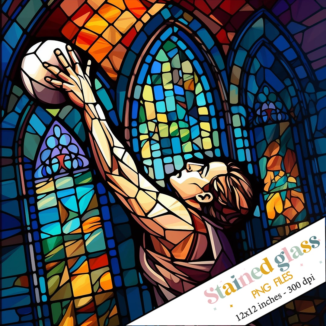 Volleyball Stained Glass Sublimation, Stained Glass Digital Design