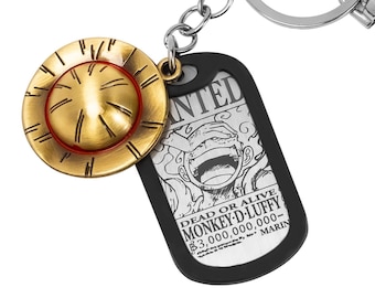 One Piece Keychain Gift Set Wanted Poster With Jolly Roger Charm One Piece  Gifts and Anime Gifts for Men Gear 5 Luffy 