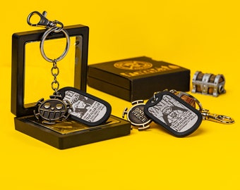 CWFDY set ONE PIECE Keychain Trafalgar Law Ring Holder Dracule Mihawk Espada  Preta Brinquedo Chaveiro Homens Chaveiro Cosplay 2104097982060 De $198,42