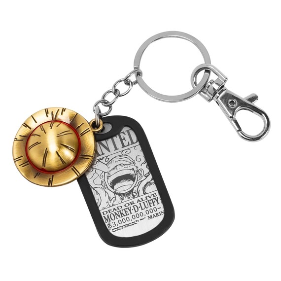 One Piece Keychain Gift Set Wanted Poster With Jolly Roger Charm