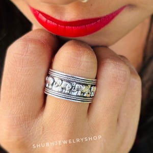 Indian Elephant, Lucky Elephant Band Ring  925 Sterling Silver Elephant Jewelry Elephant Band, Elephant Ring ,gift for her, Thumb Ring,Bands