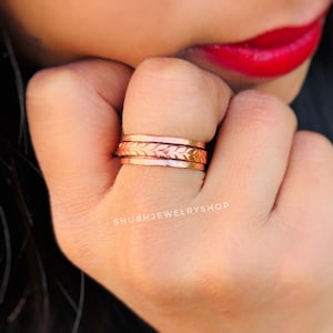 Pure Copper Ring, Solid Copper Ring, pretty Meditation Ring, Pure Copper Spinner Ring, Handmade Women Ring,Spinner Ring,Popular Gift for her