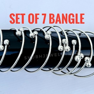 Dicke West Indian Armreifen, Set von 7 Armreifen, Sterling Silber Armreifen, Armreifen, West Indian Silber Armreifen, Silber Boho Armreifen für Frauen
