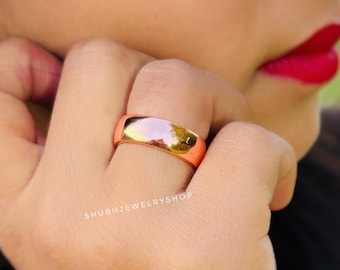Aliança de cobre, aliança de casamento, anel de cobre, anel de cobre sólido, aliança de cobre, anéis de cobre, aliança de cobre sólido, anel de cobre puro, anel de cobre curativo