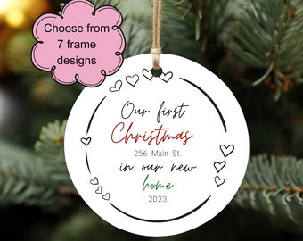 Custom New Home Ornament, Personalized House Address Keepsake, Housewarming Gift, Our First Christmas, Homeowner, Realtor Client Closing