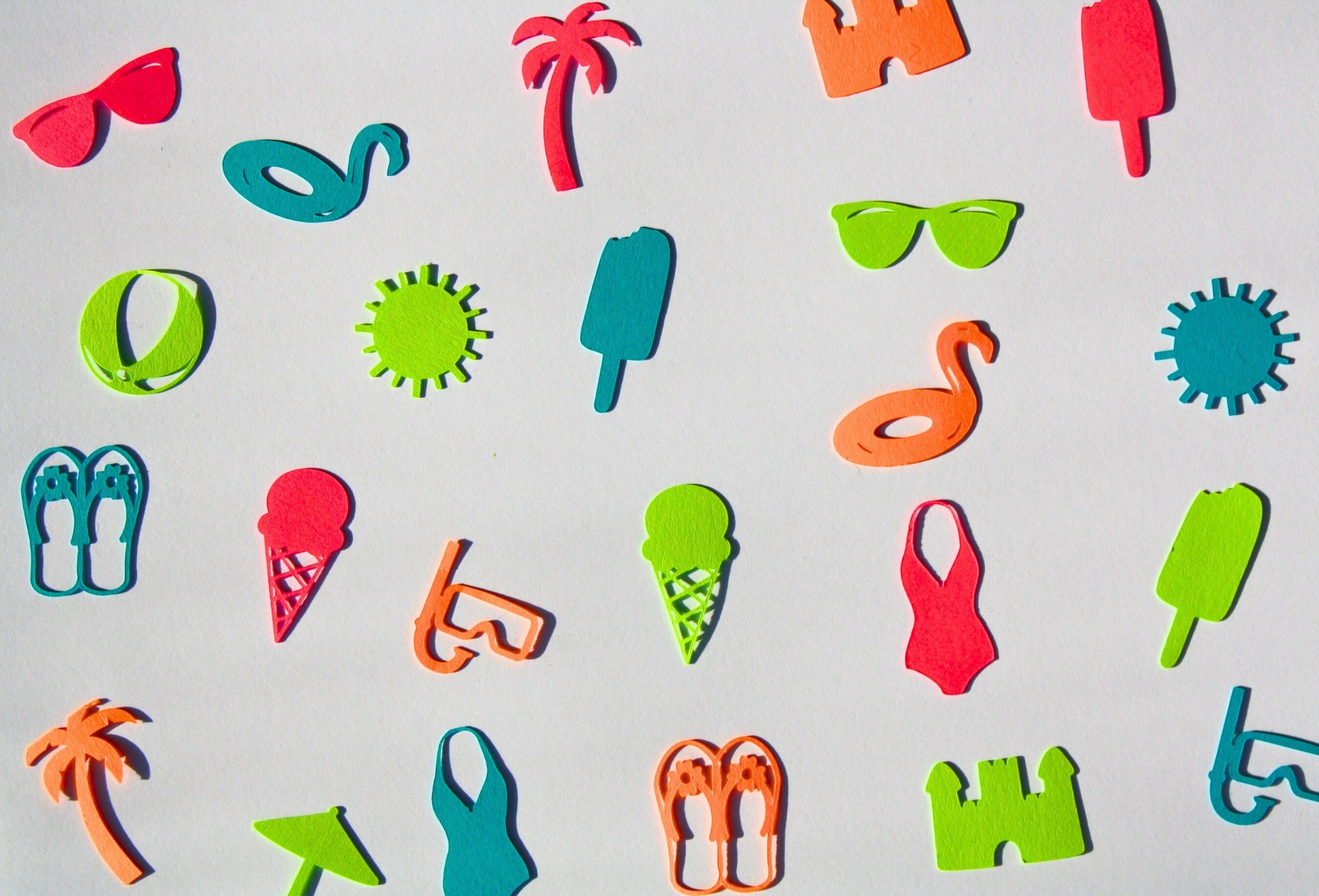 Summer Beach Confetti, Custom Colors, Birthday Table Decor, Tropical Pool Party Decorations, Geometric Neon Colored