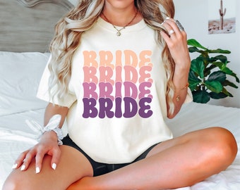 Bride to be T Shirt, Wedding Shirt, Bachelorette Party Gift, Comfort Colors Tee, Retro Groovy TShirt, Engagement Top, Wife Bridal Marriage