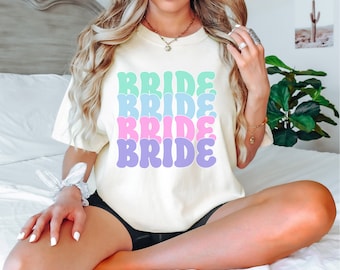 Bride to be T Shirt, Wedding Shirt, Bachelorette Party Gift, Comfort Colors Tee, Retro Groovy TShirt, Engagement Top, Wife Bridal Marriage