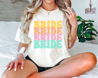 Bride to be T Shirt, Wedding Shirt, Bachelorette Party Gift, Comfort Colors Tee, Retro Groovy TShirt, Engagement Top, Wife Bridal Marriage