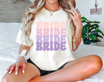 Bride to be T Shirt, Wedding Shirt, Bachelorette Party Gift, Comfort Colors Tee, Retro Groovy TShirt, Engagement Top, Wife Bridal Marriage