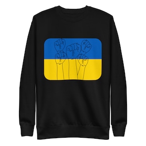 Fight with Ukraine Long Sleeve - Unisex Premium Sweatshirt