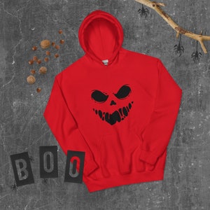 Scary face, Creepy Halloween Shirts, Wordless - Unisex Hoodie