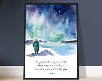 Bereavement Quote It’s Your Road And Yours Alone Others May Walk It With You But No One Can Walk It For You, Rumi Quote, Bereavement Gift