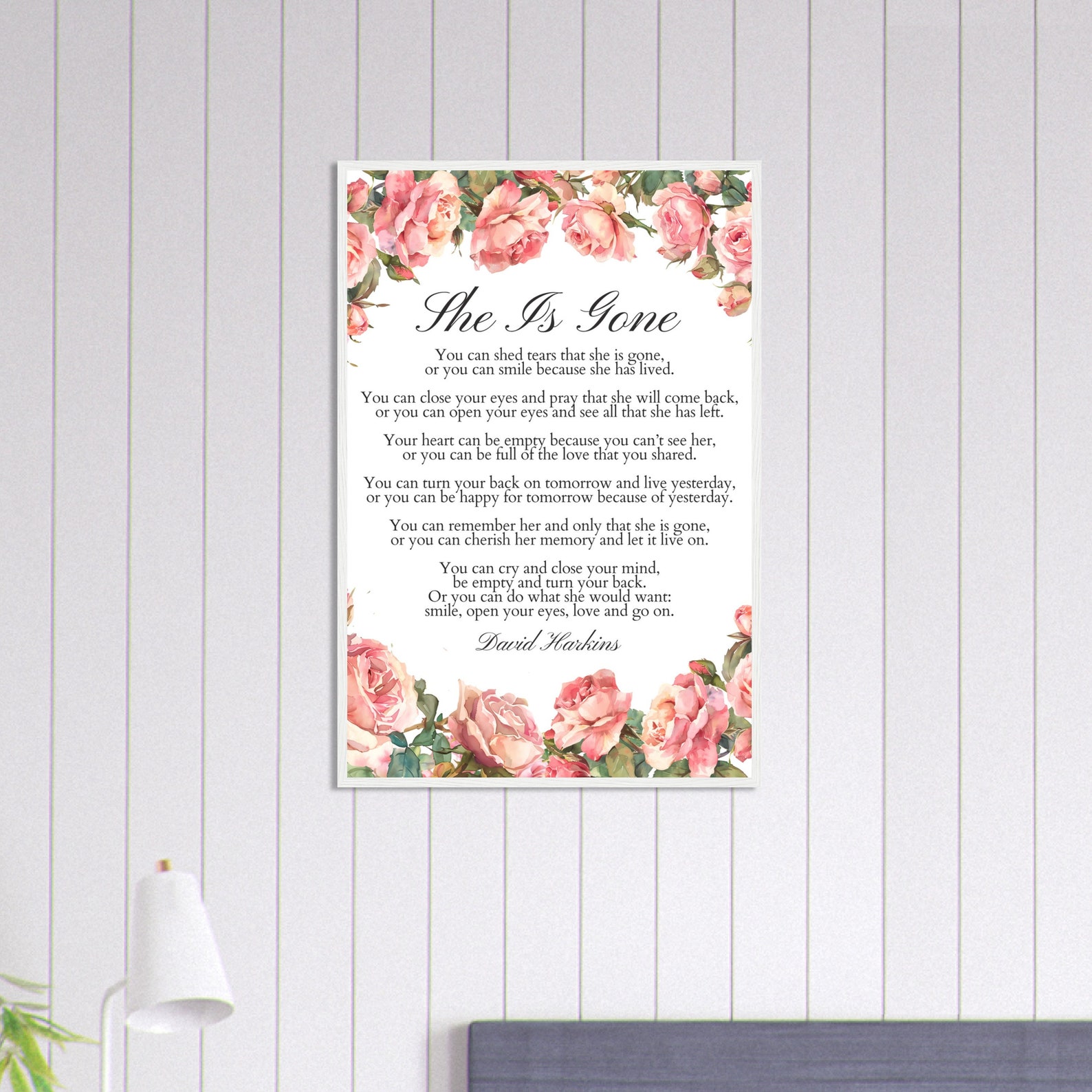 She is Gone Poem by David Harkins, Wall Art Gift, A Letter From Heaven ...