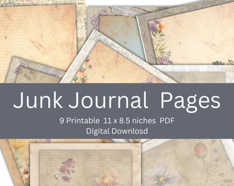 junk Journal, Journal Pages, Plain, Blank,Lined, Ruled, Vintage, Neutral, Prints, Printable, Digital Download, Vintage Sheets, Antique Paper