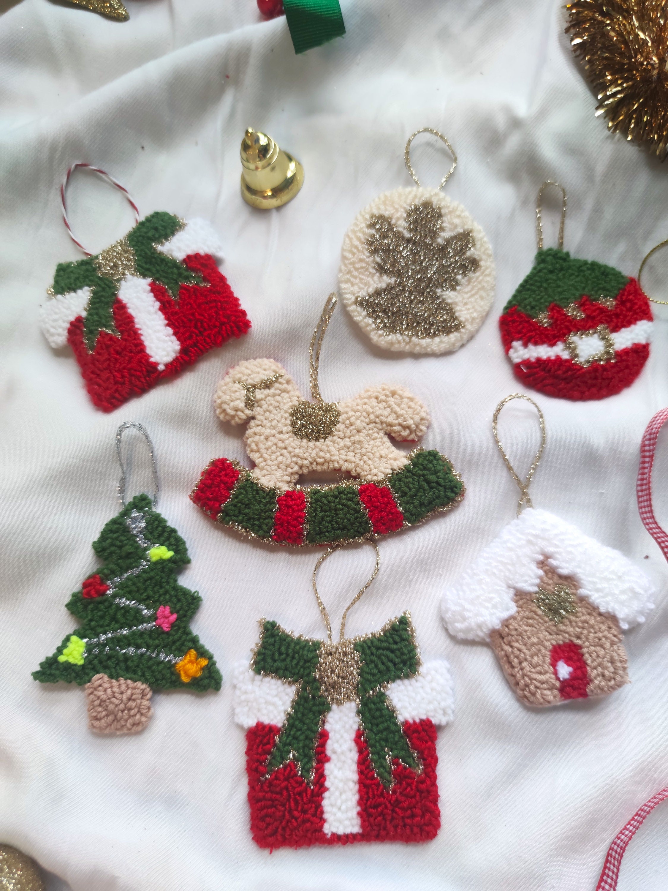 Punch Needle Christmas Decorations, Christmas Tree Ornaments, Newyear
