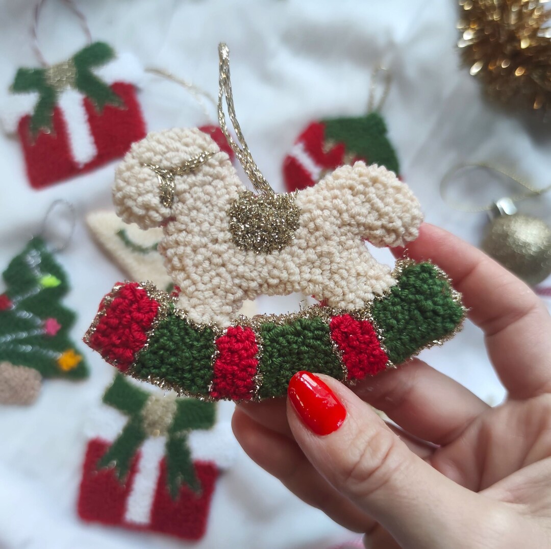 Punch Needle Christmas Decorations, Christmas Tree Ornaments, Newyear