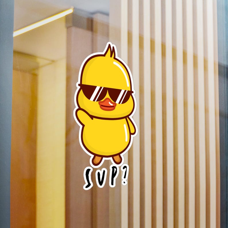 Cool Duck Vinyl Decal | Fun Window Decal | Cute Yellow Duck | Kid's ...